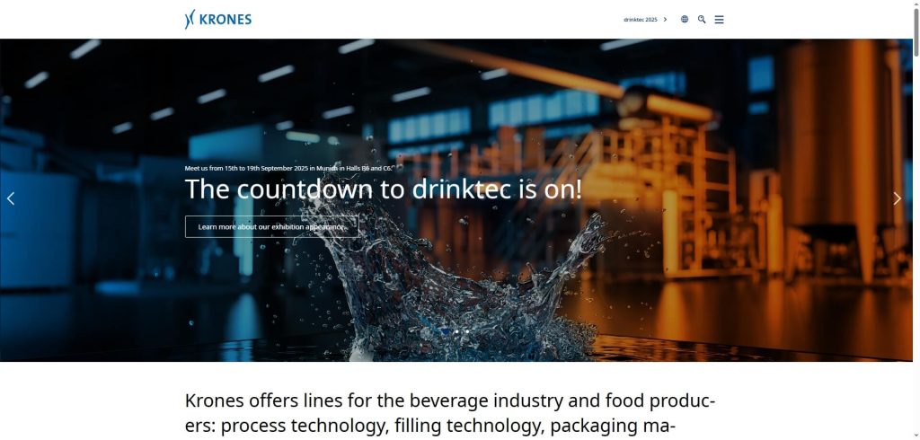 Top Water Bottle Filling Machine Manufacturers 2025 krones ag